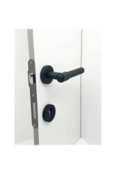 Punch Mat Siyah Rozetli Daire Giriş Kapı Kolu Sol Basar Tek Yön 1 Adet thumbnail 4