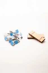 Ahşap Mum Fitili + Yapışkanlı Sehpa - 20 Adet ( 25mm x 75mm x 0,5mm ) thumbnail 2