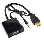 Hdmi To Vga Ses Destekli Monitör Dönüştürücü Kablo Çevirici Adaptör - 2