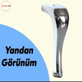 Masa Yükseltici Tv Ünitesi Konsol Koltuk Ayağı Mobilya Ayakları Ayağı Metal Ayak 20 Cm Krom - 3