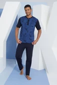 Kly Erkek İndigo Kısa Kol Pijama Takımı 2101 - 1