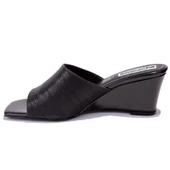 Dagoster DZA07-108524344CN Siyah Dolgu Taban Topuklu Kadın Terlik - 3