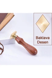 Mühürcüm Mühür Mumu Baklava 29.5x22 mm Baklava Boş Pirinç Kafa + Ahşap Sap R5799B1 thumbnail 4