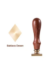 Mühürcüm Mühür 20x29 mm Baklava Boş Pirinç Kafa + Ahşap Sap R5799B2 thumbnail 2