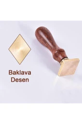 Mühürcüm Mühür 20x29 mm Baklava Boş Pirinç Kafa + Ahşap Sap R5799B2 thumbnail 3