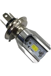 H4 Ba20d Dc 12v 6500k Cob Led Motosiklet Beyaz Işın Far Ampul thumbnail 4