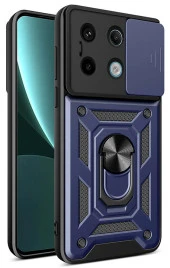 Xiaomi Redmi Note 13 Pro 5G Kılıf Sürgülü Yüzüklü Zırh Standlı Kapak - 2