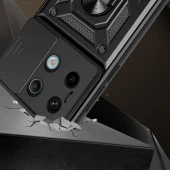 Xiaomi Redmi Note 13 Pro 5G Kılıf Sürgülü Yüzüklü Zırh Standlı Kapak - 5