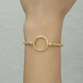 Gümüş Çeyrek Takılabilen Altın Kaplama Kadın Bileklik T6523 thumbnail 11