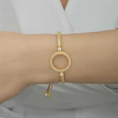 Gümüş Çeyrek Takılabilen Altın Kaplama Kadın Bileklik T6523 thumbnail 9