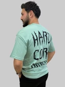 Erkek Hardcore Oversize Bisiklet Yaka Mint Yeşili Tişört - 4