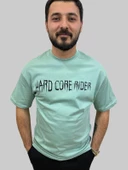 Erkek Hardcore Oversize Bisiklet Yaka Mint Yeşili Tişört - 2