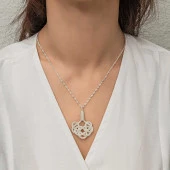 Gümüş Kazaziye Örgü Kadın Kolye thumbnail 5