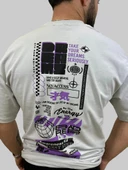Erkek Reputation Oversize Bisiklet Yaka Açık Gri Tişört - 5