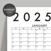 Amerikan Standardı 2025 Yıllık Planlayıcı Duvar Takvimi - 3