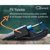 Loyka 5202-25 Dijital Hassas Mikrometre 0-25 mm thumbnail 4