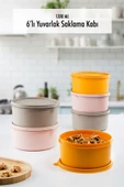6 Adet Yuvarlak Saklama Kabı & Kahvaltılık (1200 ML) - 1
