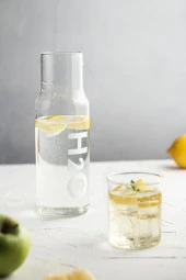 Borosilikat Cam Beyaz Başucu Sürahisi & Cam Sürahi * 600 ml - 2