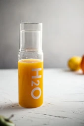 Borosilikat Cam Beyaz Başucu Sürahisi & Cam Sürahi * 600 ml - 4