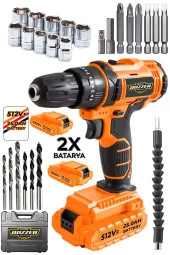 Dozzer Milwake Serii 12 Volt 2.0 Ah Bakır Sargı 27 Parça Setli 2x Akülü Vidalama Matkap - 1