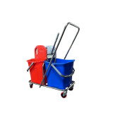 Çift Kovalı Krom Temizlik Arabası Paspas Arabası + Islak Mop Seti - 5