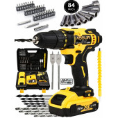58VF 5Ah Metal Şanzuman Çift Akülü 84 Parça Şarjlı Matkap Akülü Vidalama - 1