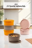 6 Adet Yuvarlak Saklama Kabı & Kahvaltılık (600 ML) - 1