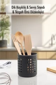 Füme Silindir Dik Kaşıklık &  Tezgah Üstü Düzenleyici & Servis Standı - 1