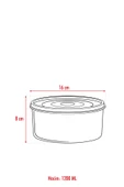 6 Adet Yuvarlak Saklama Kabı & Kahvaltılık (1200 ML) - 3