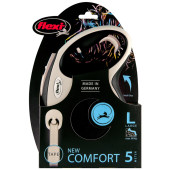 Flexi new comfort l boy şerit tasma large 5 metre otomatik şeritli köpek uzatma max 50kg siyah flexi - 2