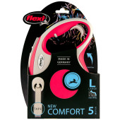 Flexi new comfort l boy şerit tasma large 5 metre otomatik şeritli köpek uzatma max 50kg kırmızı flexi - 2