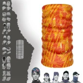 Turuncu Kırmızı Boyunluk Bere Bandana Maske Bone Toka Saçbandı - 1
