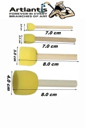 Rulo Kesik Uçlu ve Tampon Sünger Fırça Seti 19 Parça 1 Paket Resim Fırçası Palet Ponpon Spatula Akrilik Boya Yağlı Boya Guaj Boya Sulu Boya Sanatsal thumbnail 3