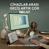 Logitech K380s Pebble Keys 2 Çoklu Cihaz Özellikli Bluetooth Türkçe Q Klavye - Siyah - 1