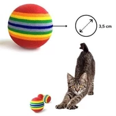Sünger 3 'lü Kedi Köpek Gökkuşağı Oyun Topu 4,2 cm - 12