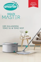 SMARTER AQUA MASTER + ÜÇGEN APARAT TEMİZ & KİRLİ SUYU AYIRMA ÖZELLİĞİ OTOMATİK TEMİZLİK SETİ MOP PASPAS CAM VE KÖŞE İÇİN - 2