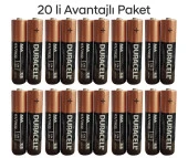 Duracell Alkalin Aaa ince Kalem Piller, 1.5V LR03 03 2032 20 Li Paket - 1
