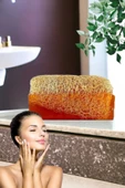 5'li Tüm Cilt Temizleme Kabak Lifli Ballı Sabun Gerdirme Peeling Ruşur Taşı Havlu Temizleme Fırçası - 6