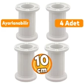 Letto Ayarlanabilir Dolap Mobilya Koltuk Kanepe Tezgah Tv Ünitesi Ayağı Beyaz Ayakları 10 cm 4 Adet thumbnail 1