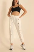 VioShine Kadın Beli Lastikli Düğme Detaylı Pantolon - 4