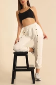 VioShine Kadın Beli Lastikli Düğme Detaylı Pantolon - 2