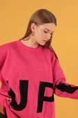 VioShine Kadın Oversize Baskılı Triko Kazak - 8