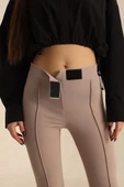 VioShine Kadın Beli Lastikli Scuba Cırtlı Tayt - 10