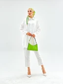VıoShıne Kadın Oversize Saten Gömlek - 3