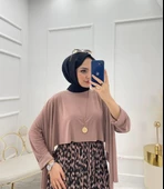 VıoShıne Kadın Sany Kumaş Leopar Desenli Pelerinli Elbise - 6