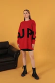 VioShine Kadın Oversize Baskılı Triko Kazak - 10