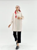 VıoShıne Kadın Oversize Saten Gömlek - 2