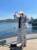 VıoShıne Kadın Desenli Saten Elbise - 9