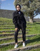 VioShine Kadın Önü Düğmeli Kuşaklı Kot Mont - 3