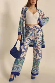 VıoShıne Kadın Bağlamalı Viskon Kimono Takım - 3